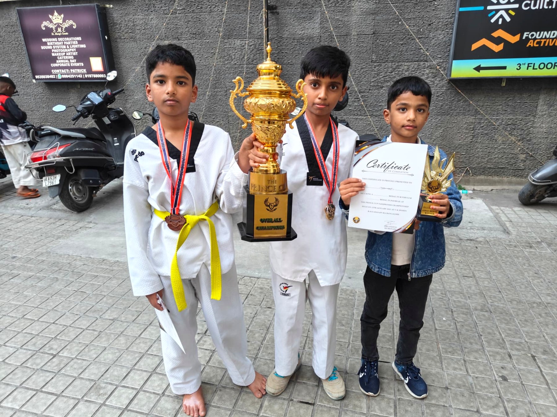 Prince Cup Bangalore — Overall Champions trophy with medals and certificates