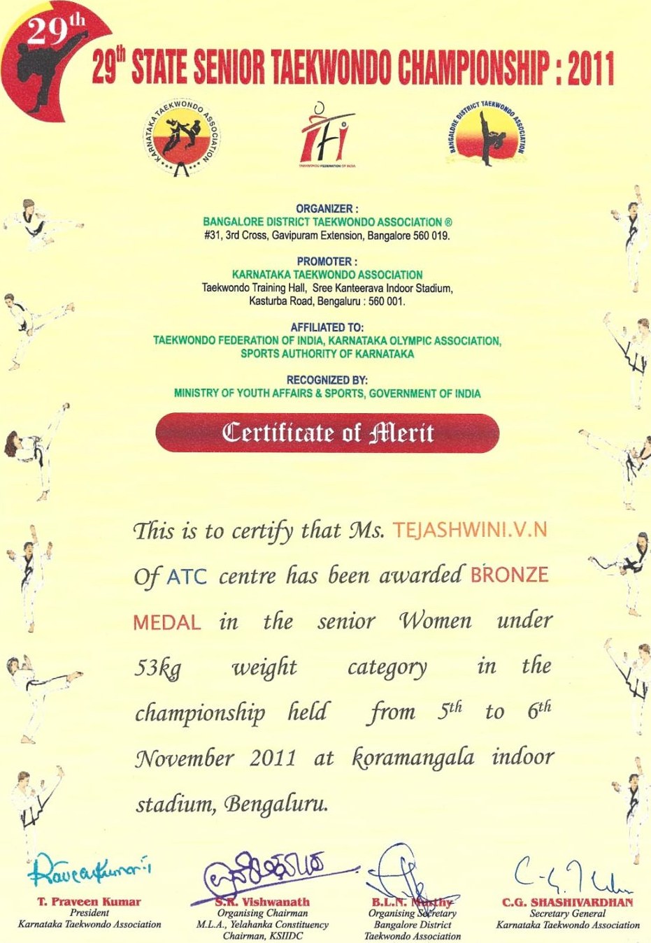 29th State Senior Championship — 2011 · Bronze Medal · Senior Women U-53kg