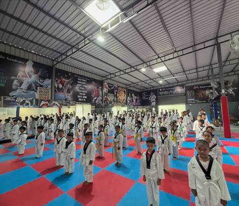 Little Tigers batch lined up on the training floor