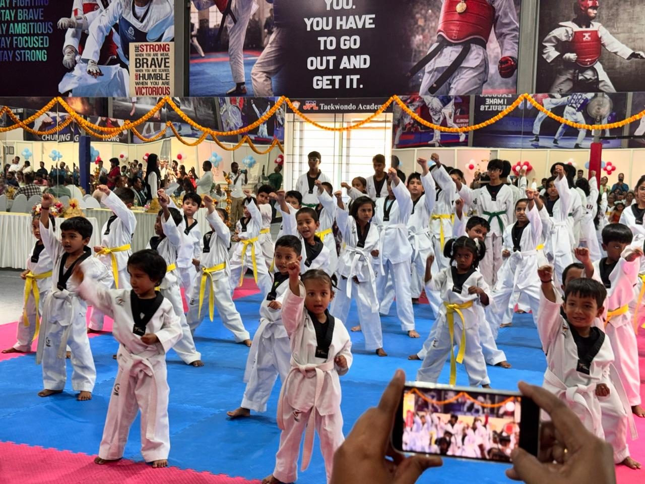 Little Tigers demonstration in front of families and guests