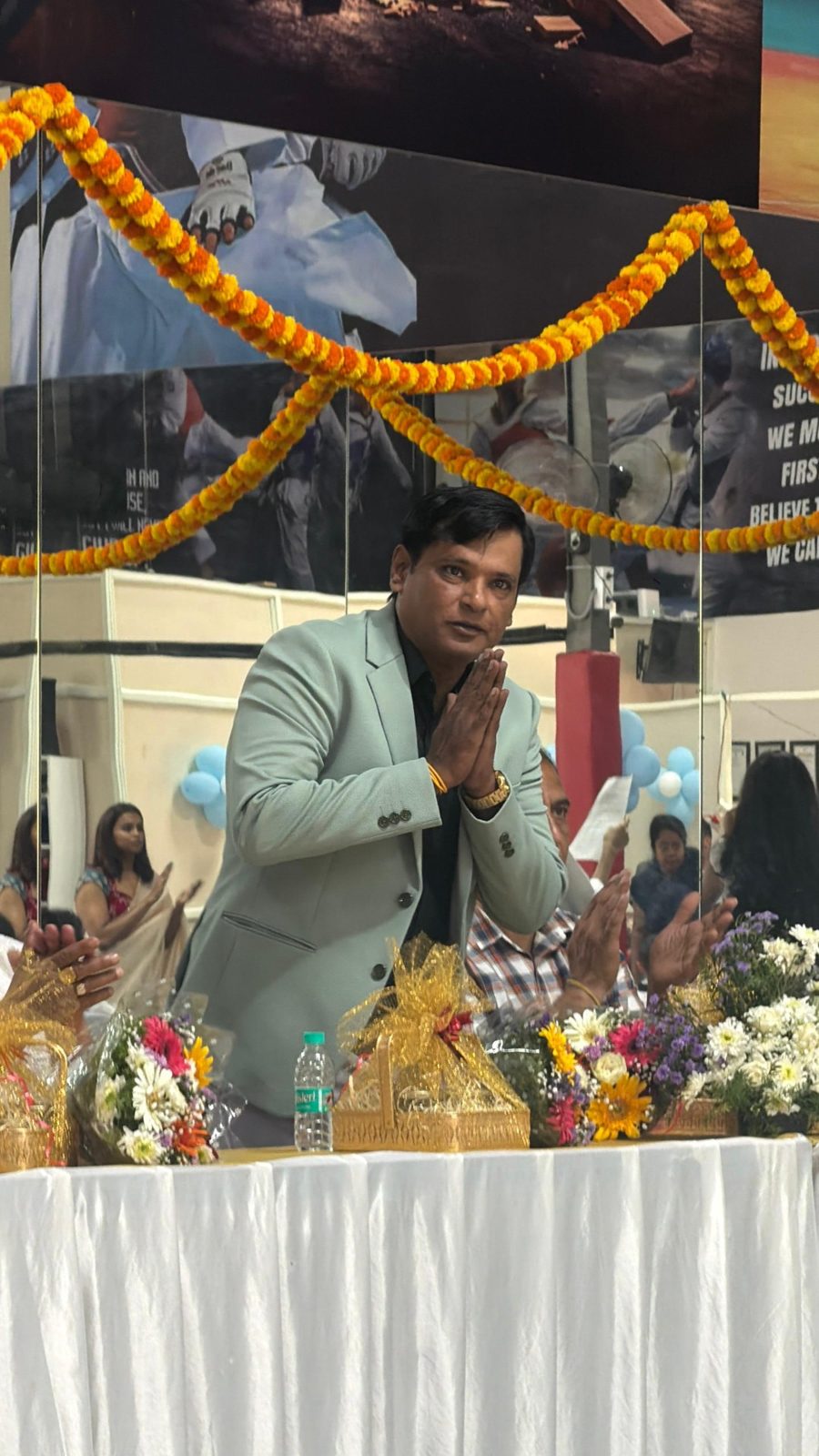 Chief guest greeting the gathering at the inauguration ceremony