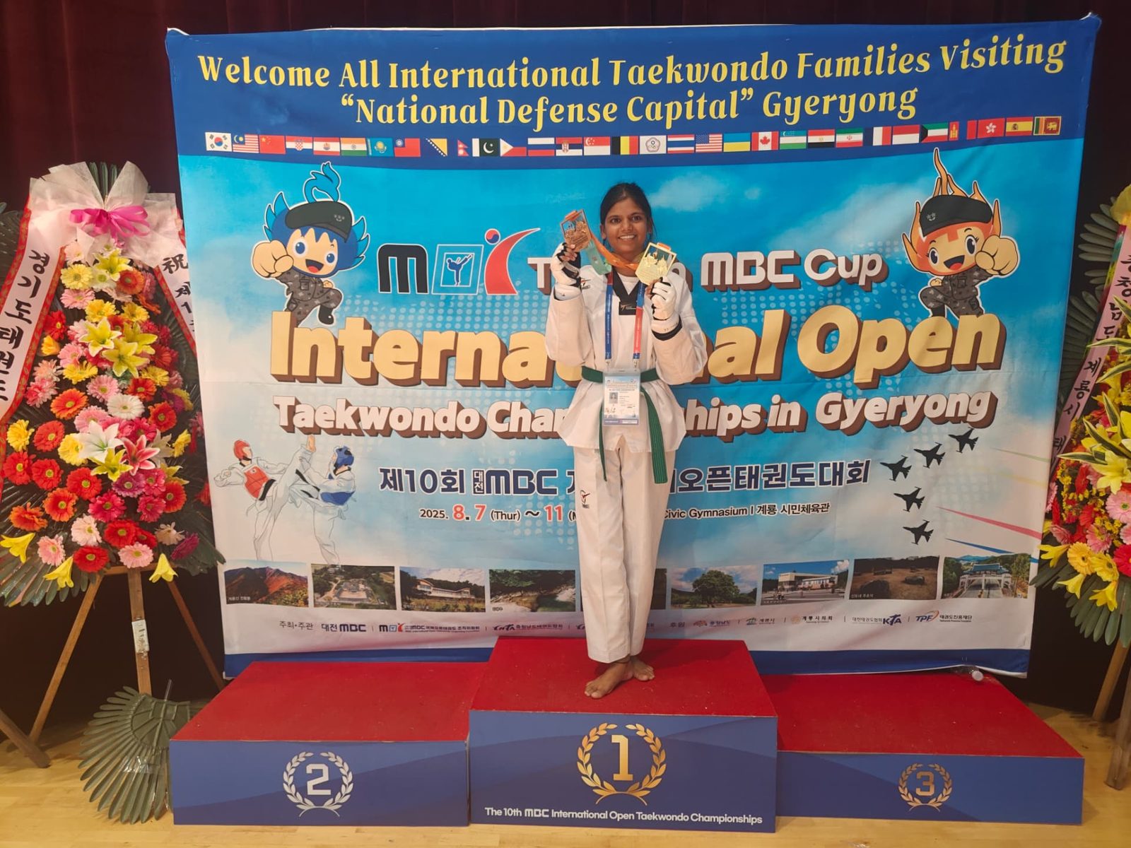 Master Tejashwini VN on the podium at the 10th MBC Cup International Open
