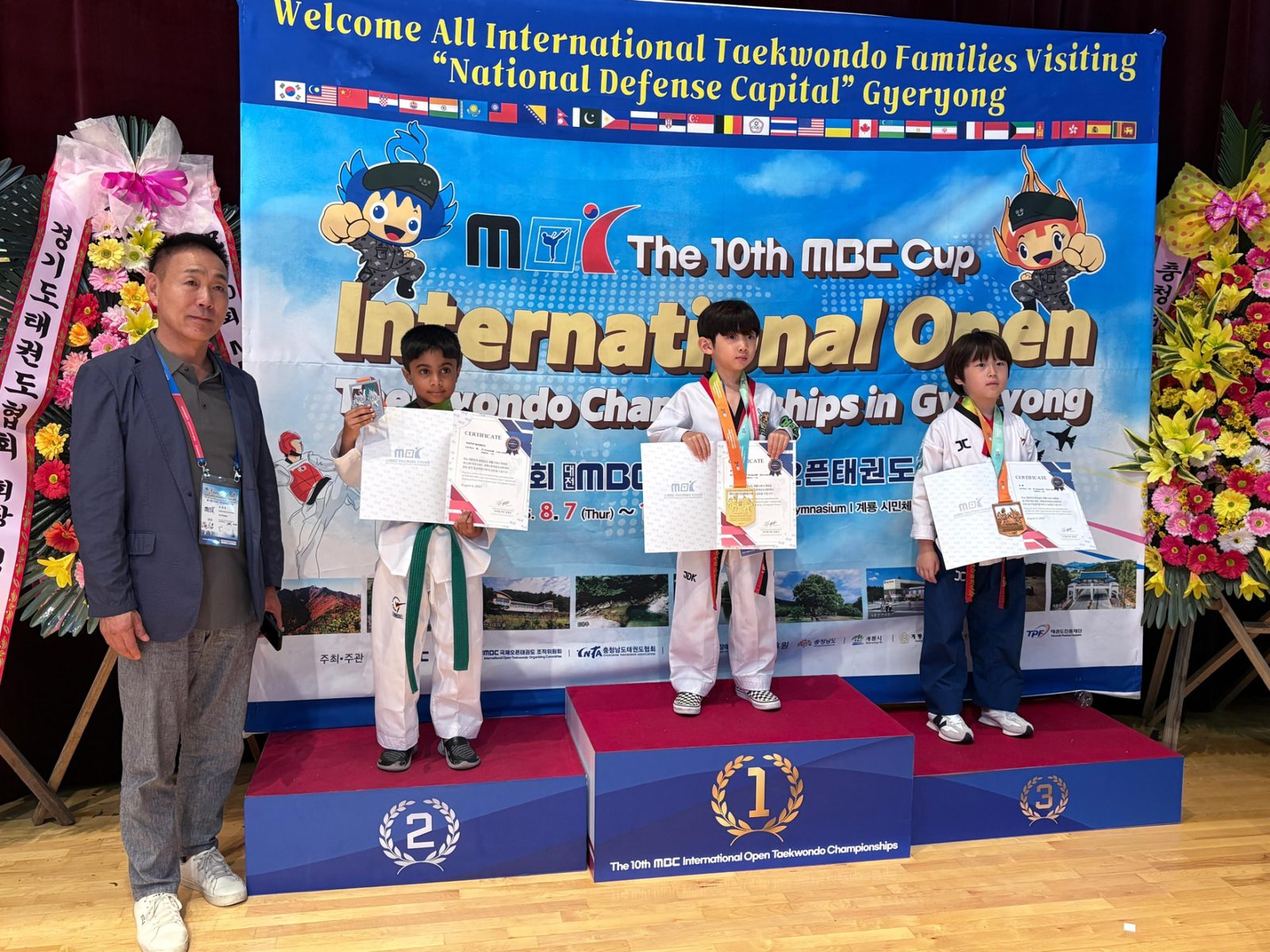 Young warrior on the podium in the sub-junior category